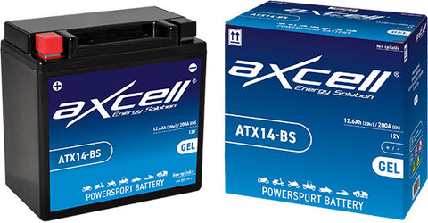 Accu atx14l-bs/ytx14l-bs sla/gel o.a. bmw/mp3 12amp axcell