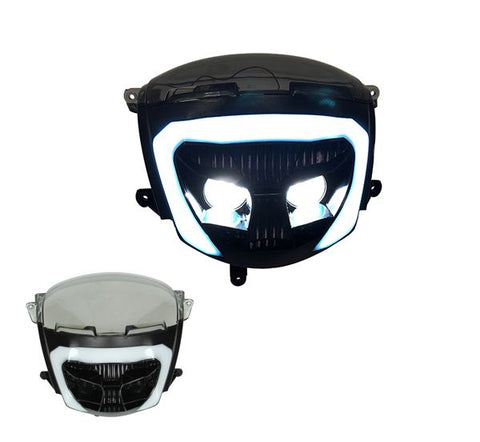 Koplamp DMP LED zwart smoke – Piaggio Zip 50
