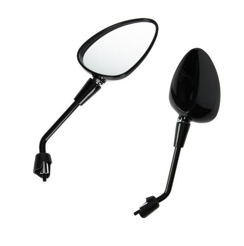 Spiegelset DMP kort M8 zwart glans – Piaggio Zip 50