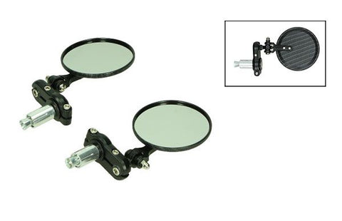 Spiegelset DMP rond bar-end carbon – Piaggio Zip 50
