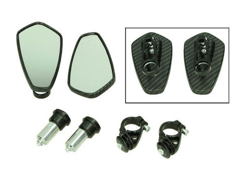 Spiegelset DMP ovaal bar-end carbon – Piaggio Zip 50