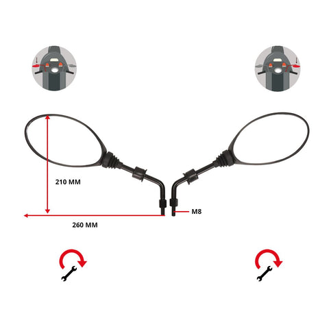 Spiegelset DMP zwart – Piaggio Zip 50