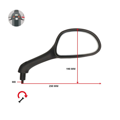 Spiegel Piaggio cm068002 rechts – Piaggio Zip 50; Gilera Runner 50