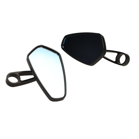 Spiegelset DMP ovaal bar-end wit zwart glans – Piaggio Zip 50