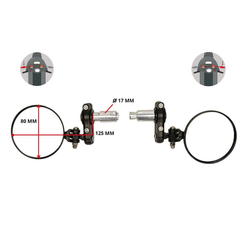 Spiegelset DMP rond bar-end carbon – Piaggio Zip 50