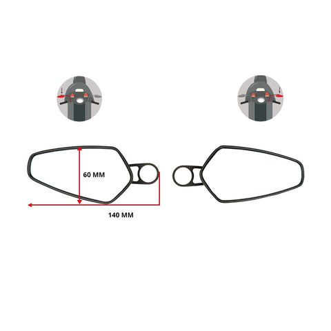 Spiegelset DMP ovaal bar-end carbon – Piaggio Zip 50