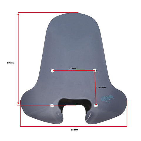 Windscherm DMP hoog smoke 70cm met bevestigingsset – Piaggio Zip 50