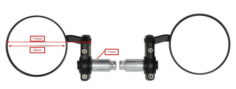 Spiegelset DMP rond bar-end zwart – Piaggio Zip 50