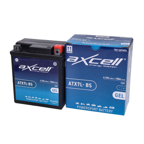 Accu Axcell YTX7L-BS SLA/gel – Piaggio Zip 50, Liberty 50