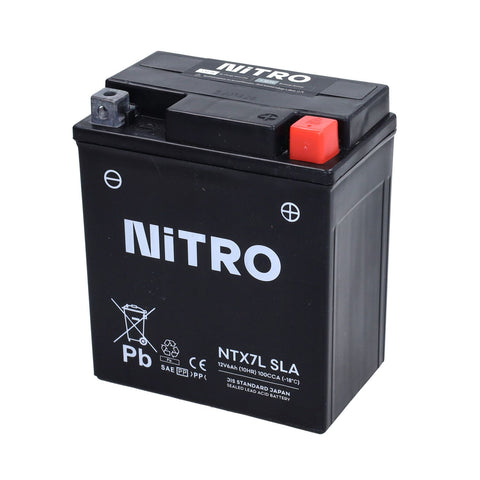 Accu Nitro YTX7L-BS SLA/gel – Piaggio Zip 50, Liberty 50