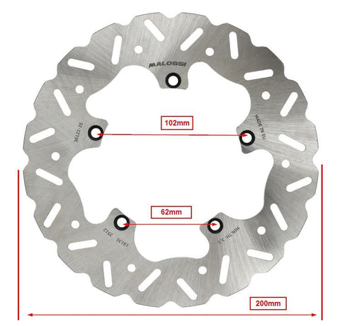 Remschijf Malossi 6219131 voor 200mm wave – Piaggio Zip 50